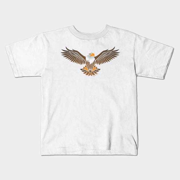 Tribal Eagle Kids T-Shirt by artsytoocreations